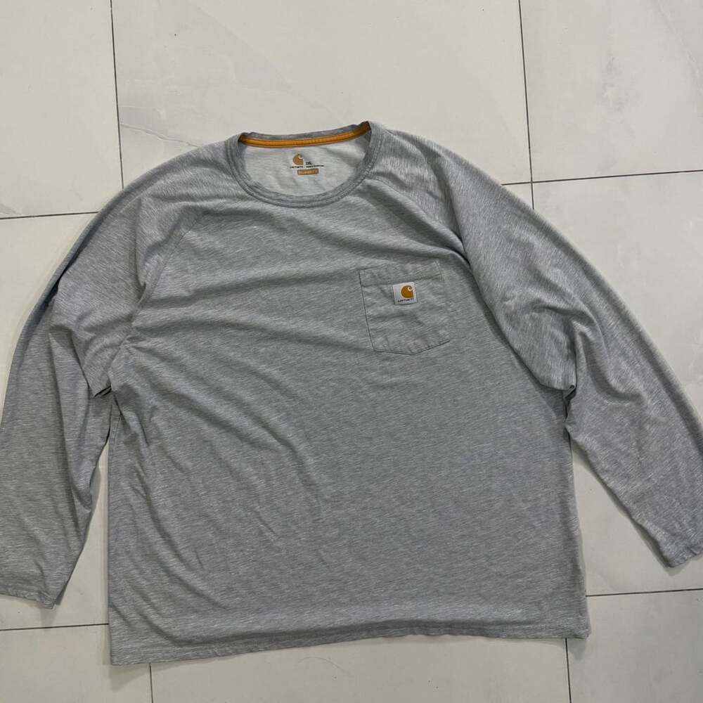 Carhartt Force Long Sleeve Pocket T-Shirt Size 2XL Grey